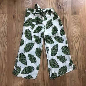 Pinkyotto Tropical Palm Leaf Culotte Pants